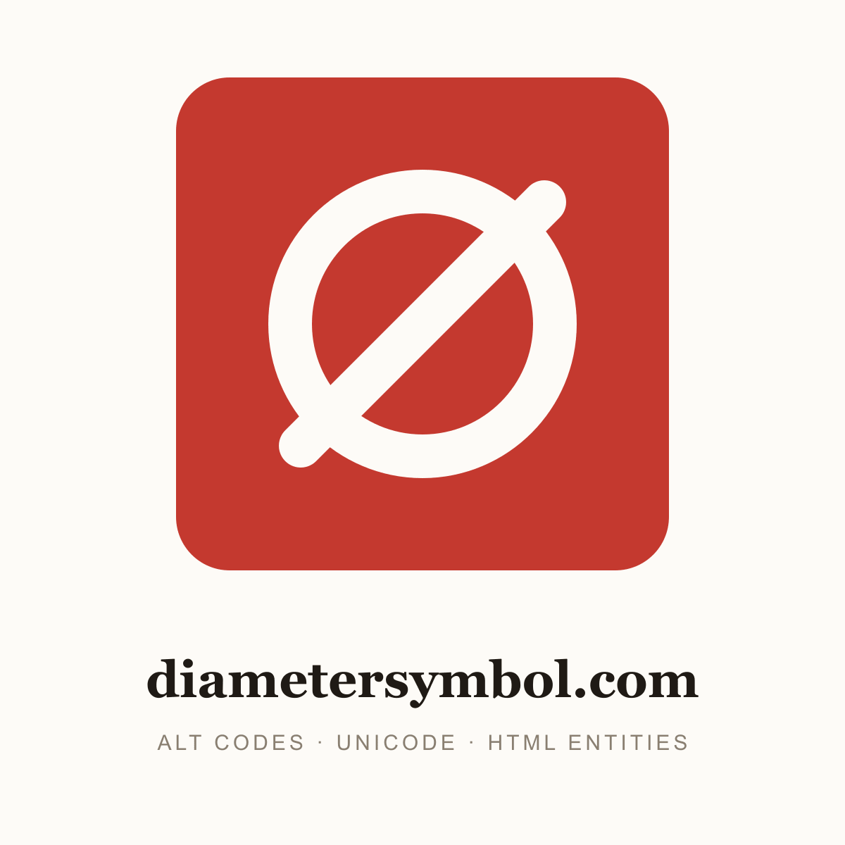 ⌀ poster — the diameter symbol (dia sign, diameter sign), diametersymbol.com